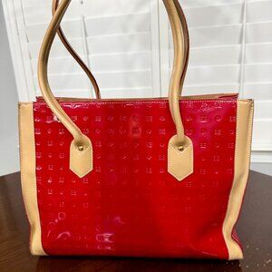 Arcadia Red Patent Leather Tote Bag. Made in Italy.